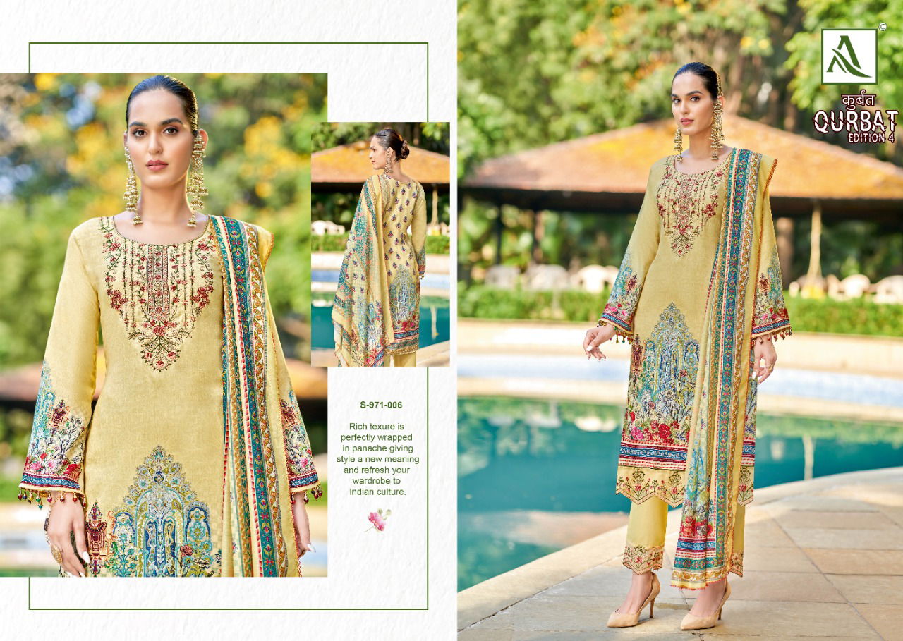 Alok Qurbat Edition 4 Jam Cotton Fancy Casual Wear Designer Dress Material Collection